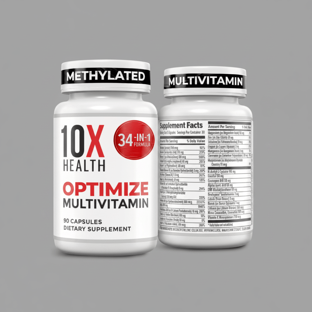 10X Health Optimize Methylated Multivitamin | MTHFR Support | 90 Capsules