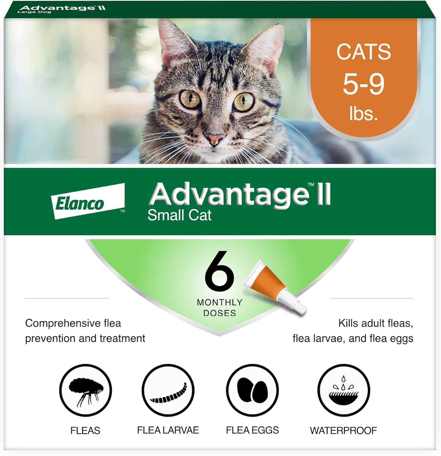 Advantage II Small Cat Flea Treatment | 5-9 lbs | 6-Month