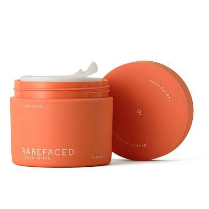 Barefaced Toning Pads | Exfoliating Facial Pads | 60 Count