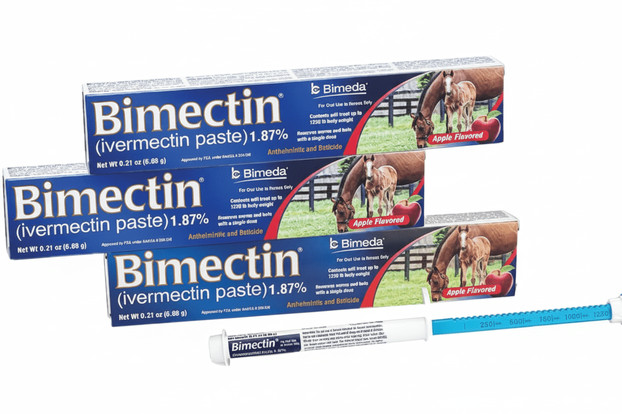 Bimectin Ivermectin Paste 1.87% Horse Dewormer | Apple Flavor | 3-Pack