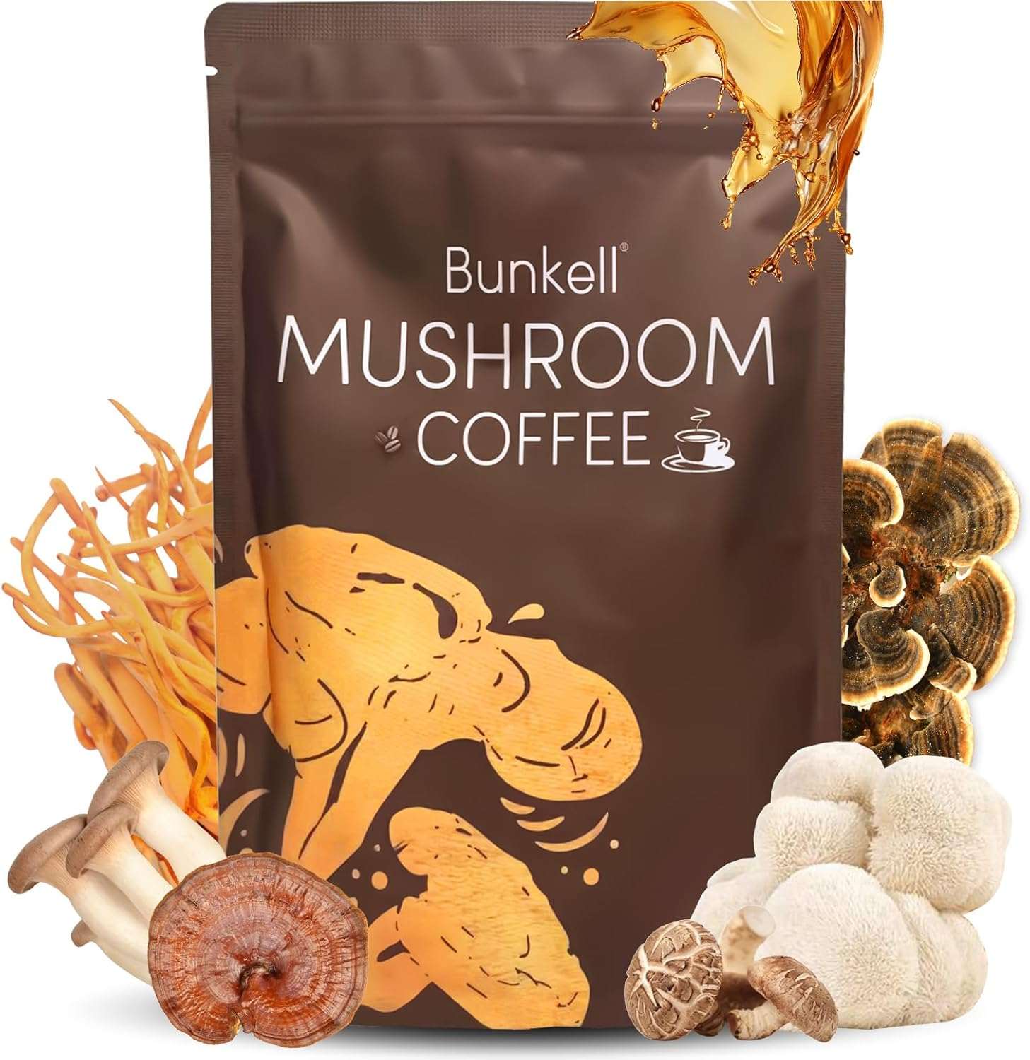 Bunkell Mushroom Coffee | 6 Adaptogen Blend | 30 Servings