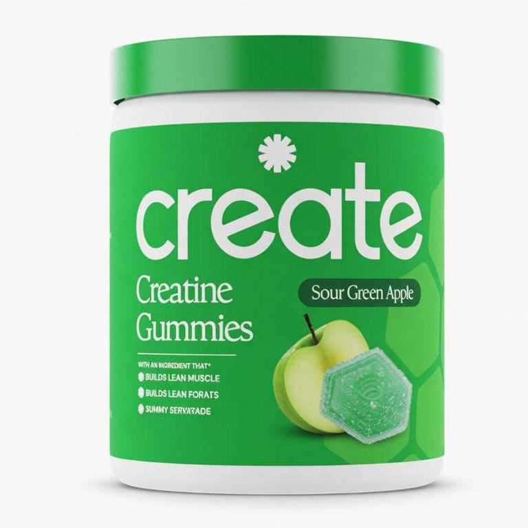 Create Creatine Gummies Sour Green Apple | 1.5g Creapure | 90 Count