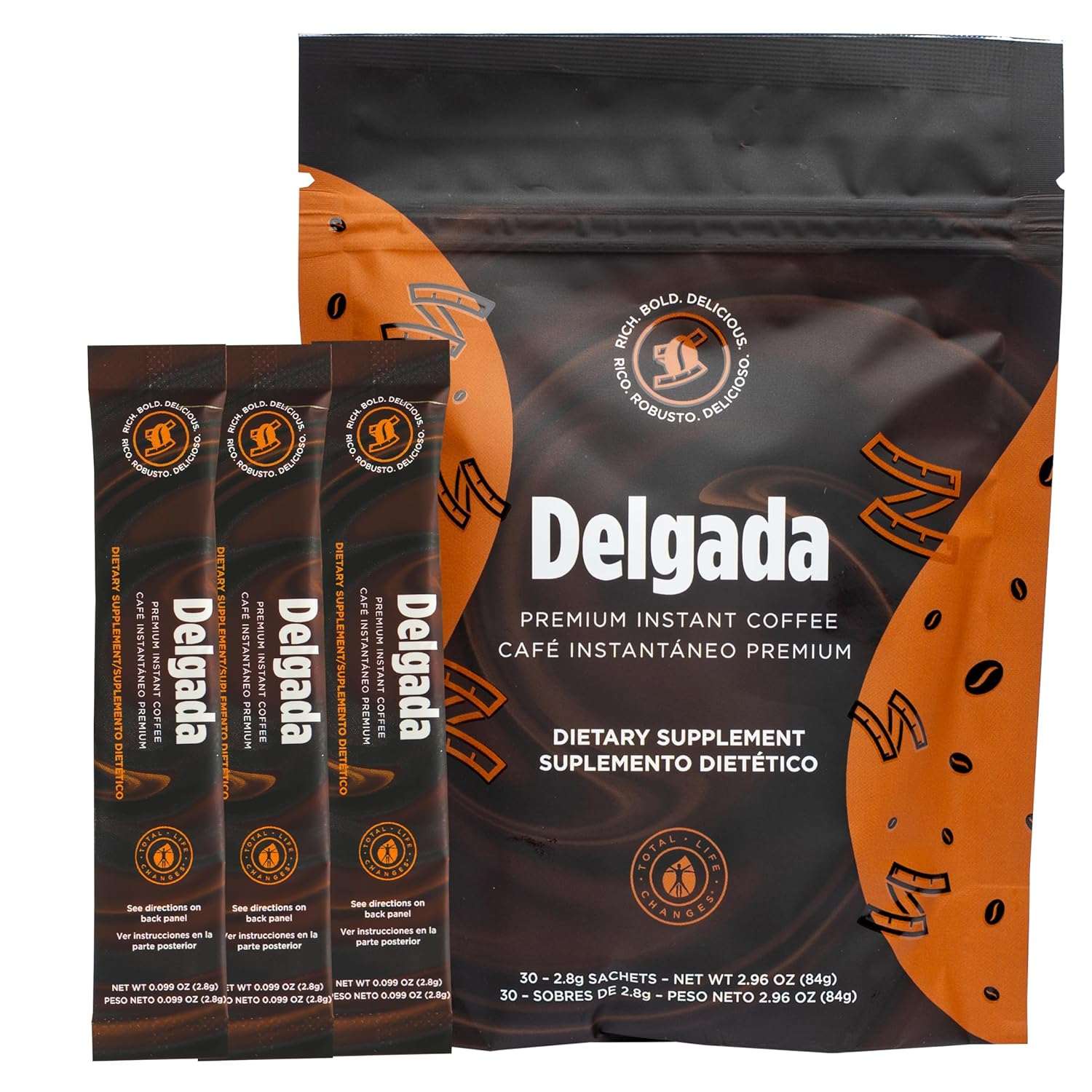 Delgada Instant Coffee | Garcinia & Ganoderma | 30 Sachets