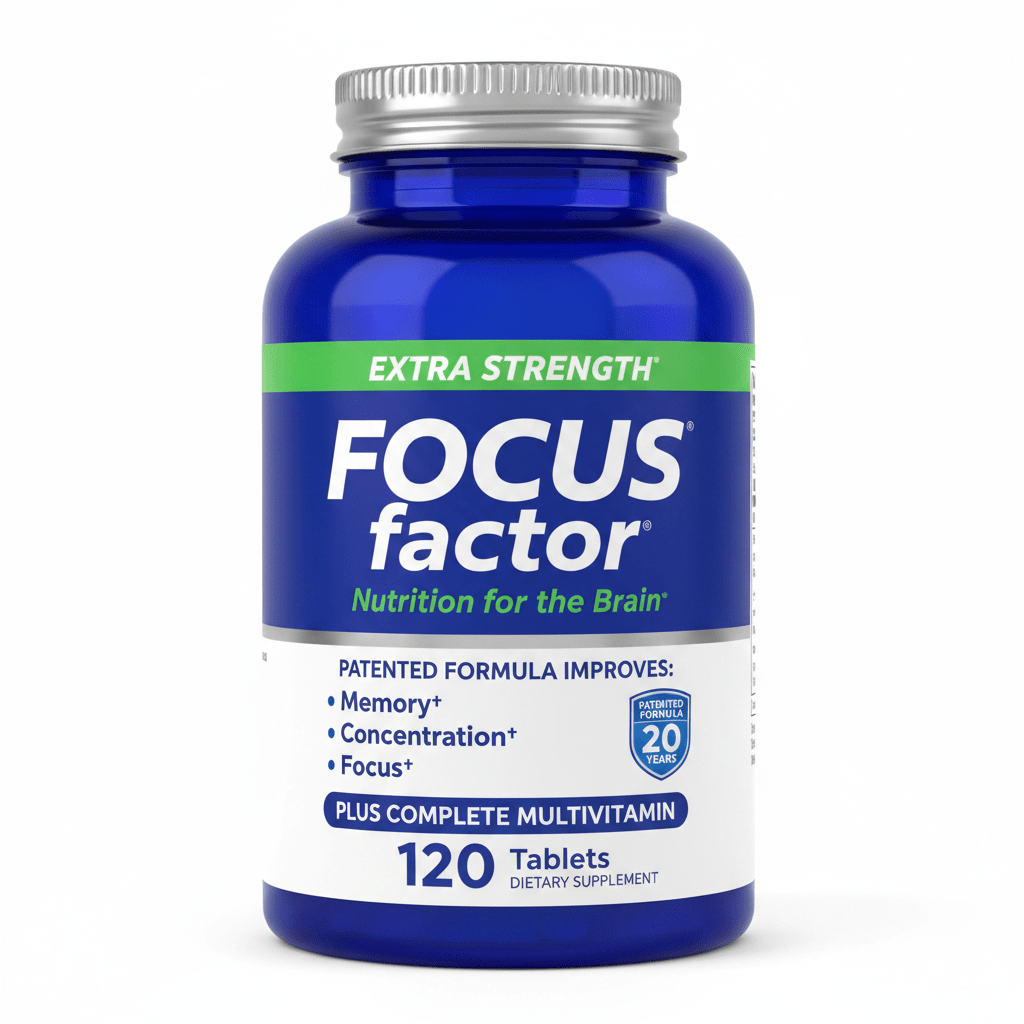 Focus Factor Extra Strength Brain Supplement | Memory Concentration | 120 Count