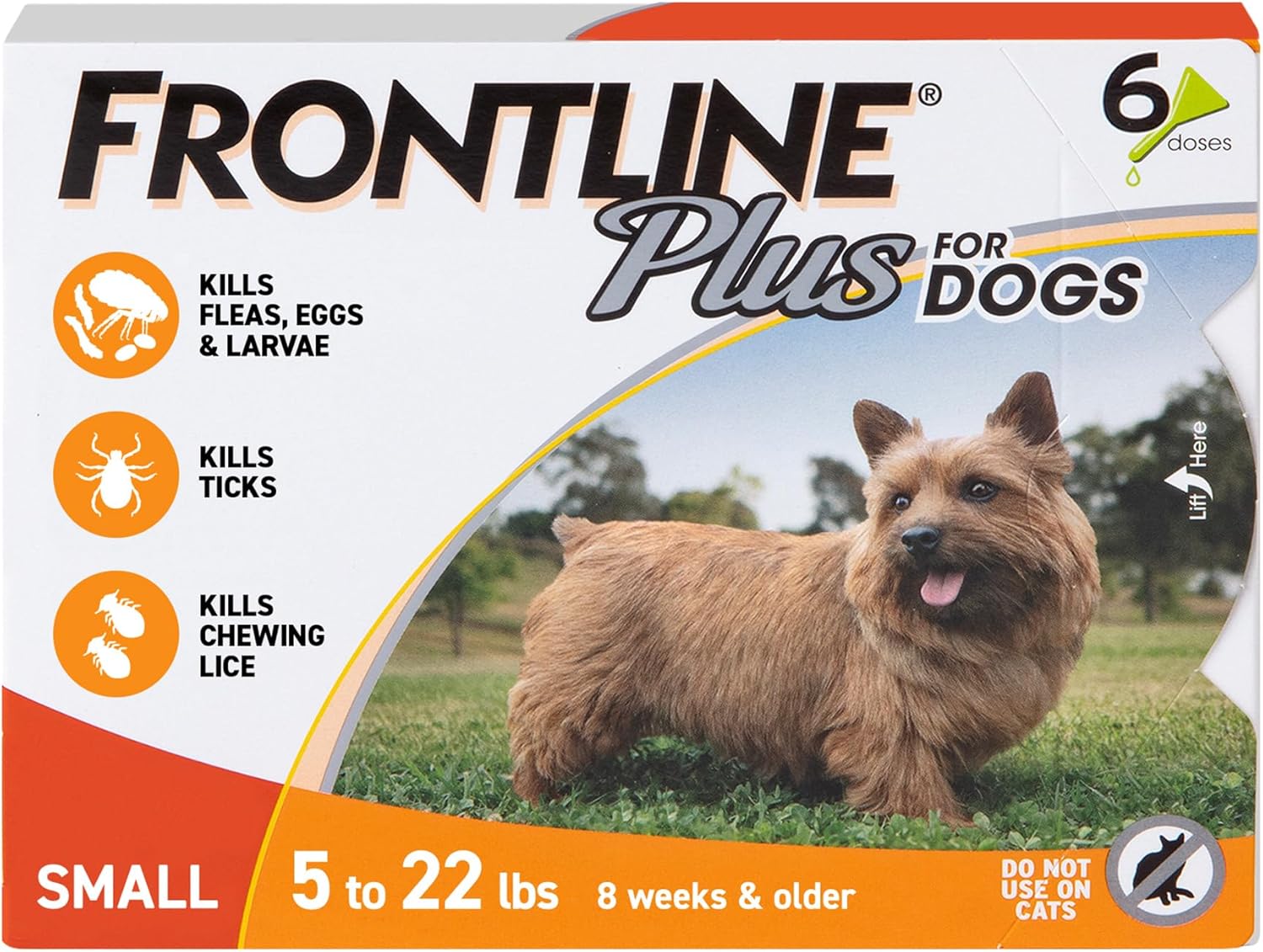 Frontline Plus Flea & Tick Treatment for Small Dogs | 5-22 lbs | 6 Doses