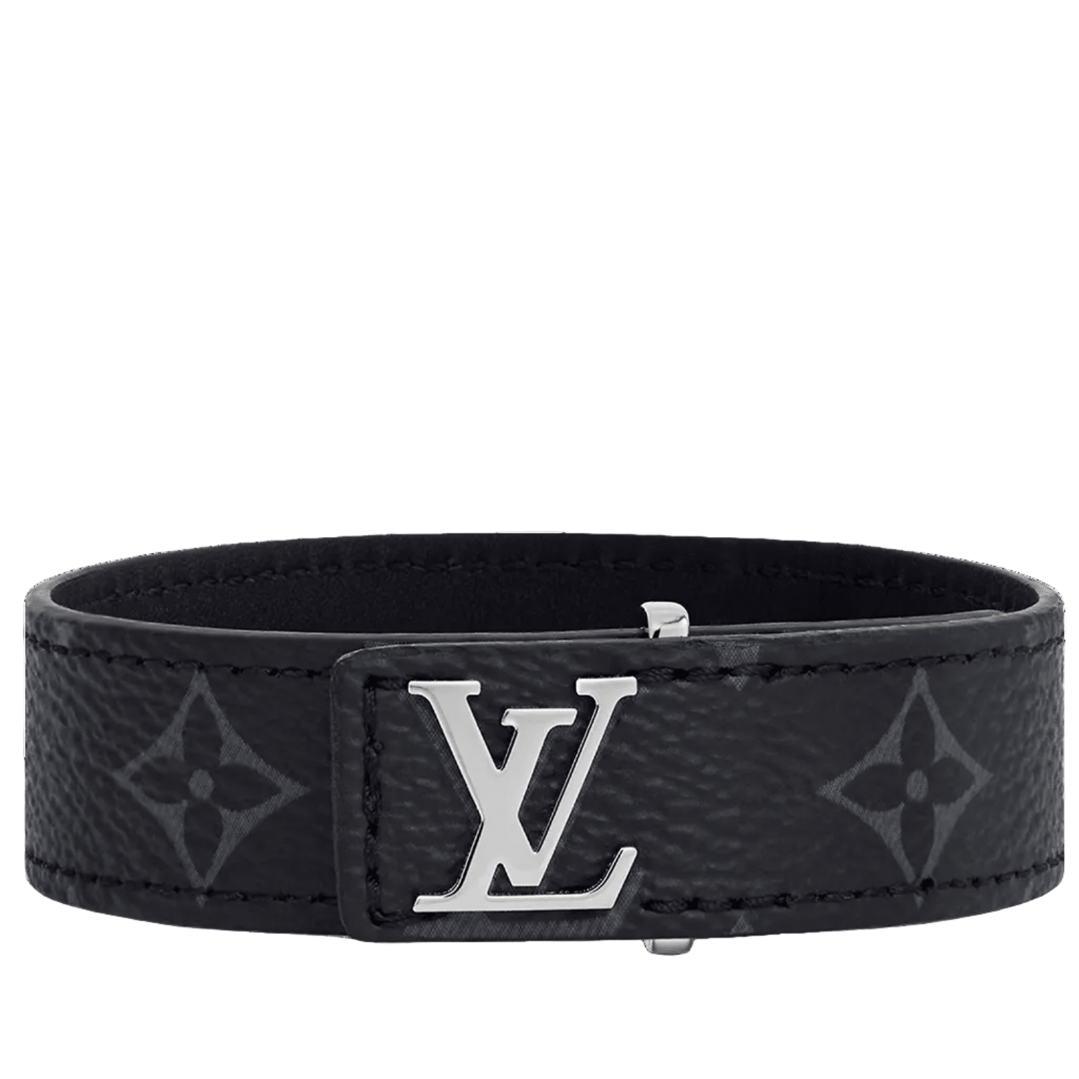 Louis Vuitton LV Slim Bracelet M435 | Size 21 | Black Calfskin