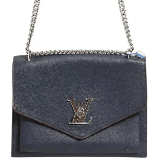 Louis Vuitton Mylockme Leather Chain Shoulder Bag - Navy Blue