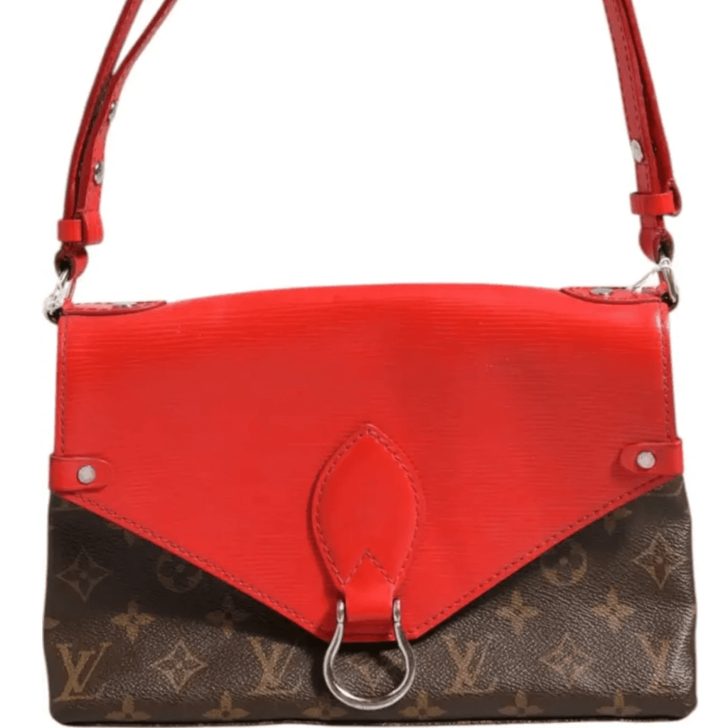 Louis Vuitton Saint Michel Monogram Epi Shoulder Bag Coquelicot