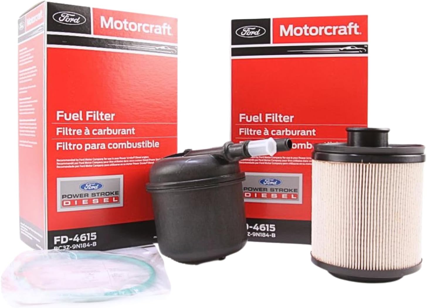 Motorcraft FD-4615 Diesel Fuel Filter | Ford 6.7L Powerstroke | Pack of 2