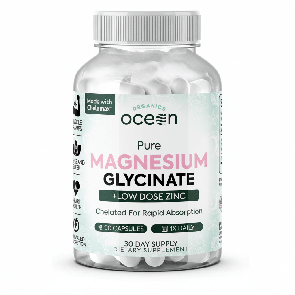Organics Ocean Pure Magnesium Glycinate | 400mg | 90 Capsules
