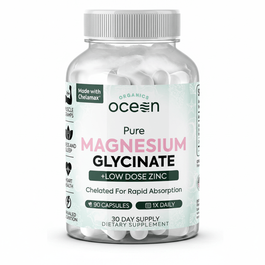 Organics Ocean Pure Magnesium Glycinate | 400mg | 90 Capsules
