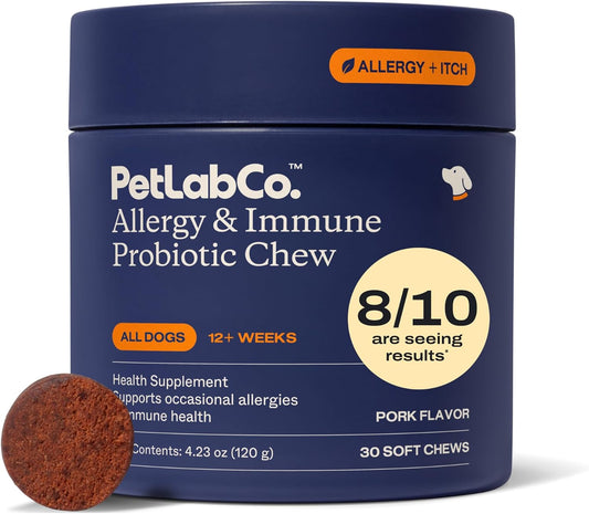 PetLab Co. Allergy and Immune Probiotics for Dogs | 30 Chews | Pork