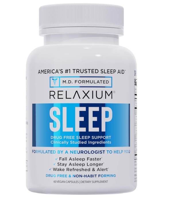 Relaxium Sleep Natural Sleep Aid | Melatonin Magnesium Ashwagandha | 60 Capsules