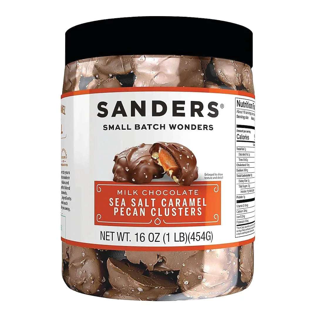 Sanders Milk Chocolate Sea Salt Caramel Pecan Clusters | 16 oz