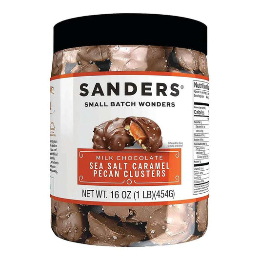 Sanders Milk Chocolate Sea Salt Caramel Pecan Clusters | 16 oz