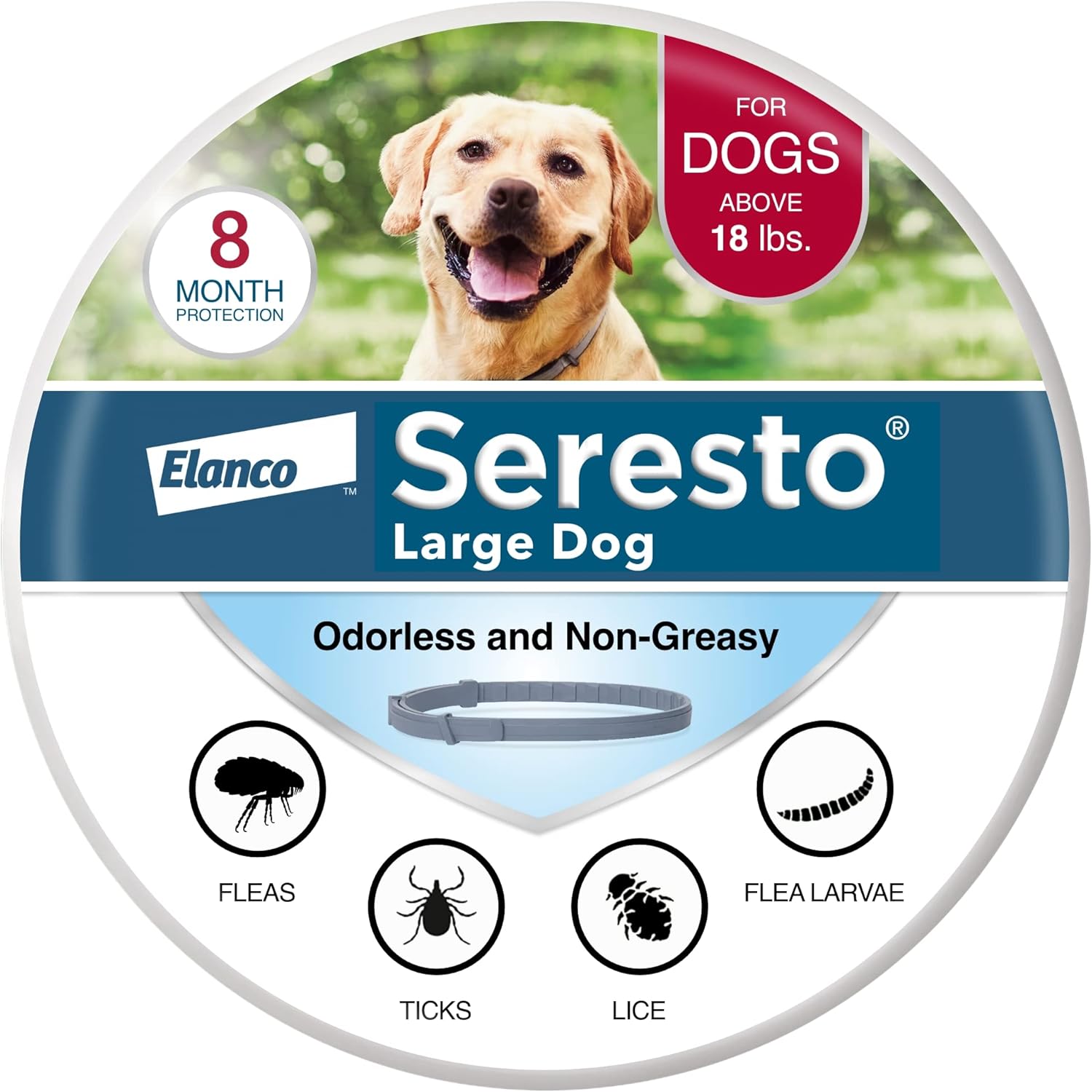 Seresto Flea & Tick Collar for Dogs Over 18 lbs | 8-Month Protection
