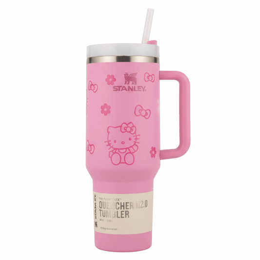 Stanley Quencher H2.0 FlowState Tumbler | 40oz | Pink Floral Limited Edition