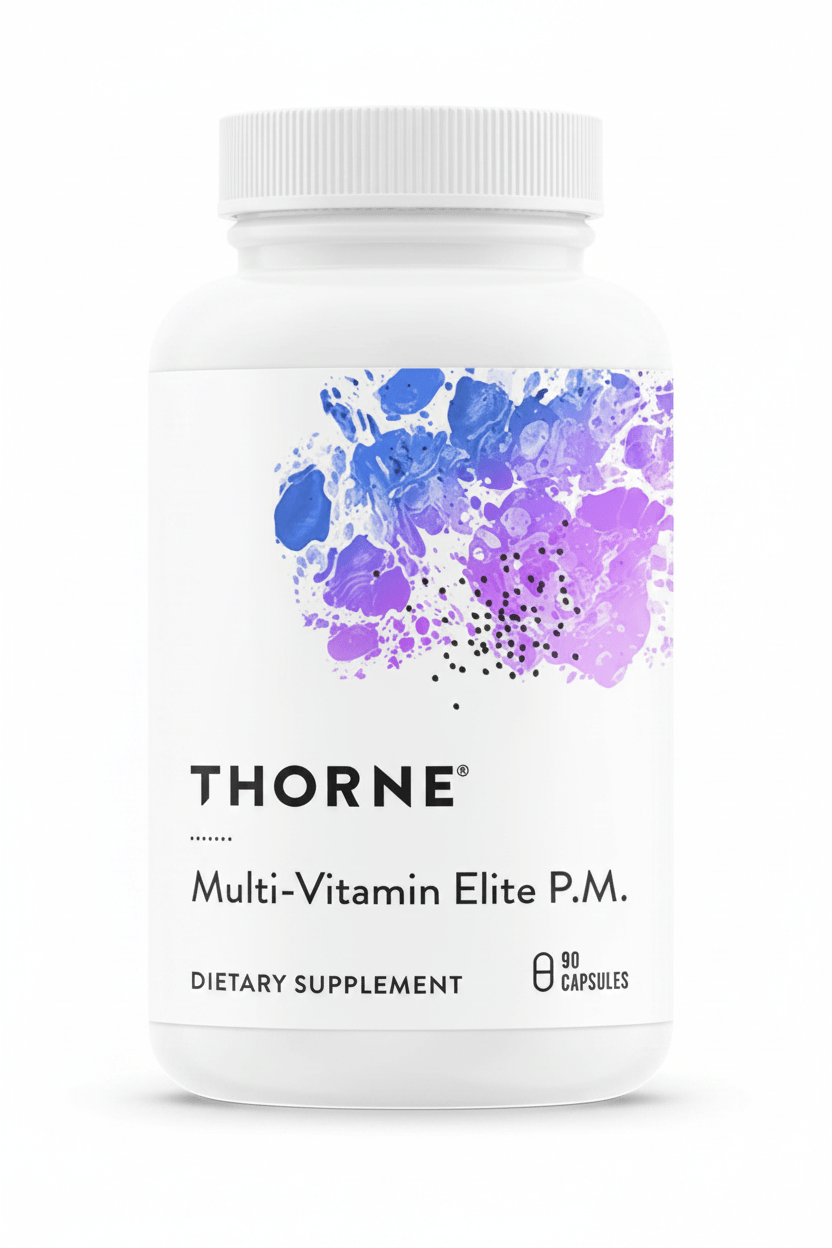 THORNE Multi-Vitamin Elite Daily Multivitamin | AM & PM Formula | 90 Capsules