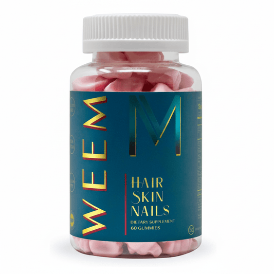 WEEM Hair Skin and Nails Gummies | Biotin Vitamins | Vegan | 60 Count
